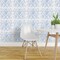 Peel & Stick Wallpaper 2FT Wide Grandmillennial Cottagecore French Countryside Blue And White Floral Roses Garden Rococo Traditional Classic Flowers Antique Custom Removable Wallpaper by Spoonflower